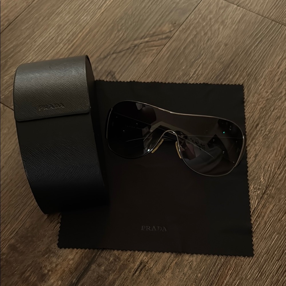 Prada Black Aviator Sunglasses with Case